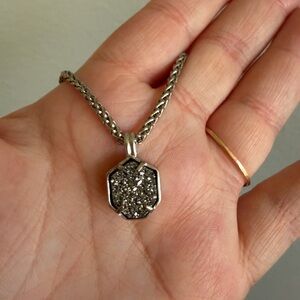 Kendra Scott Silver Hexagon Pendant Necklace